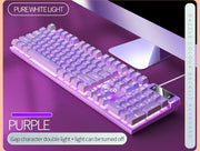 104 Keys Gaming Keyboard Wired Keyboard Color Matching Backlit Mechanical Feel Computer E-sports Peripherals for Desktop Laptop