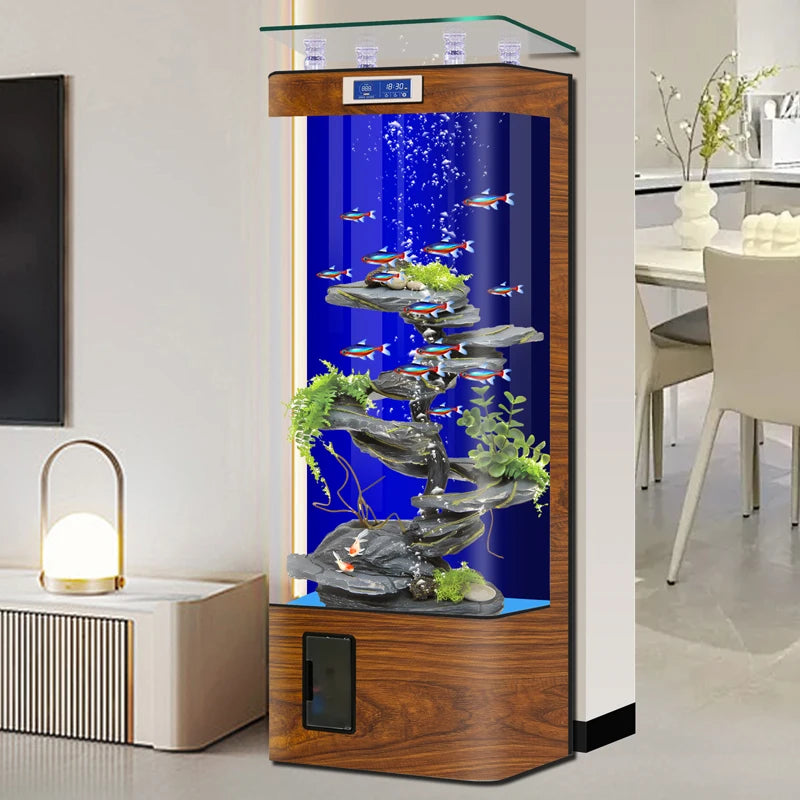 Fish Tanks Accessories New Style Aquarium Fish Bowl Modern Equipment Accent Decoration Aquarium Floor Furniture Acquario Lsyg