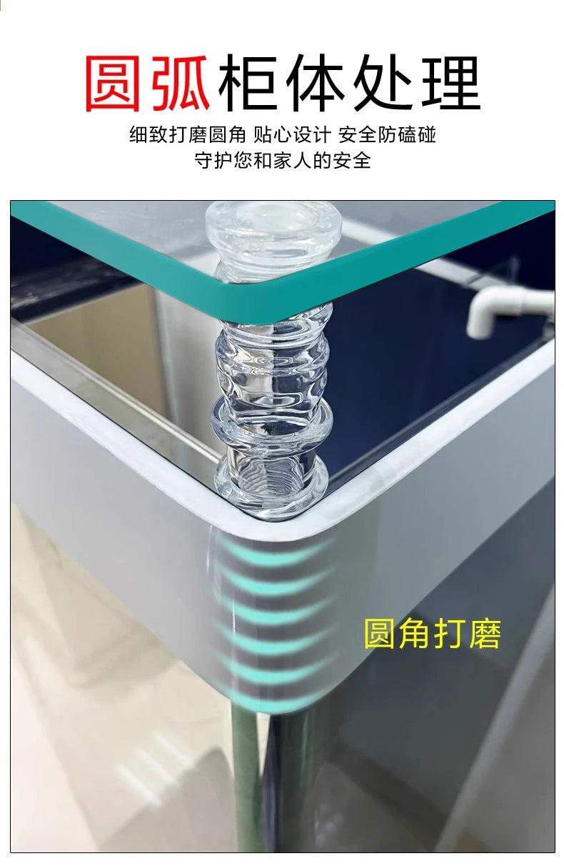 Fish Tanks Accessories New Style Aquarium Fish Bowl Modern Equipment Accent Decoration Aquarium Floor Furniture Acquario Lsyg