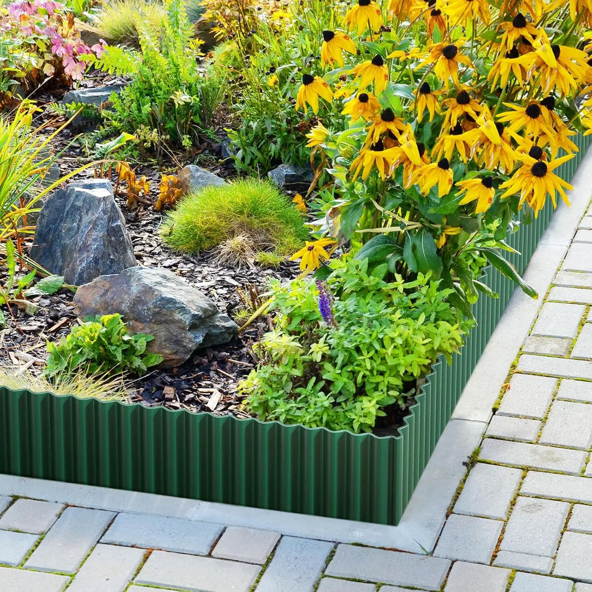 Corrugated  Garden Edging 7.87" x 30Ft, Landscape Edging Border for Lawn, Flower Bed, Garden Fence, Paver Edging