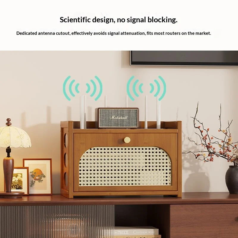 Living Room Wi-Fi Router Storage Rack, Home Tv Storage Box, Multi-Tiered Storage Rack, Office Storage Rack