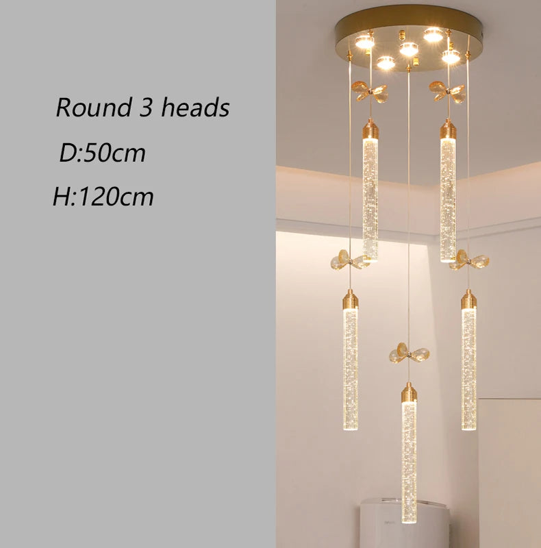Modern home decoration salon lamps for living room smart crystal Pendant lights dining room indoor lighting