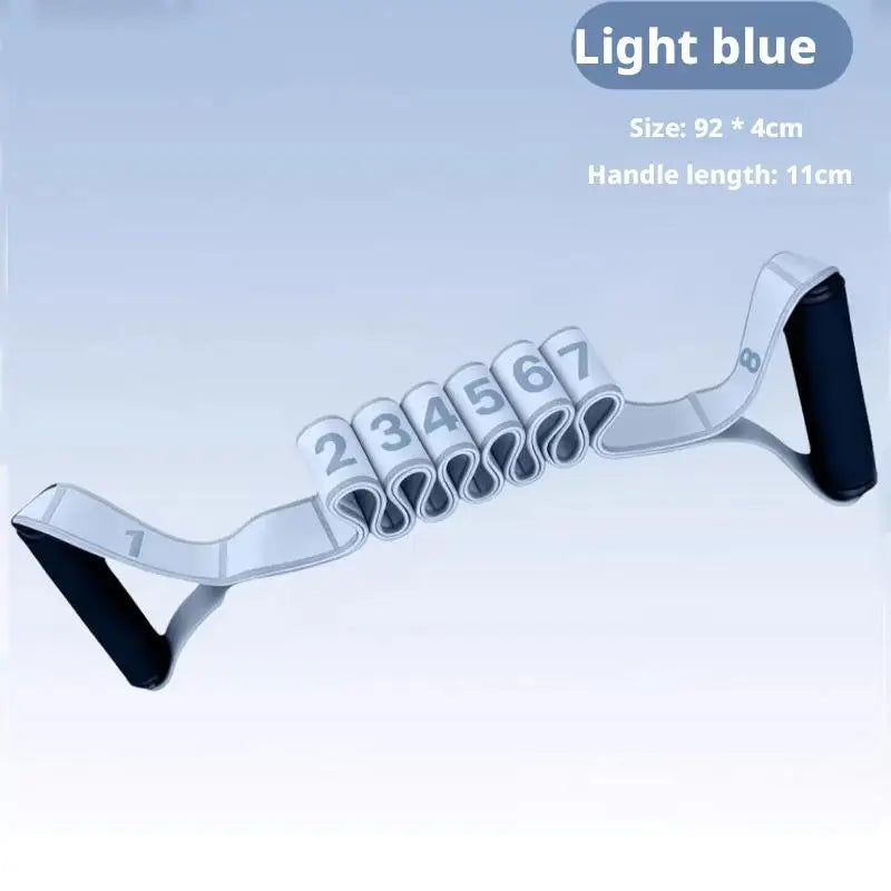 Fitness Resistance Band For Yoga Pilates Stretching Fitness Training 8 Adjustable Resistance Level Digital Marking Fitness Suppl