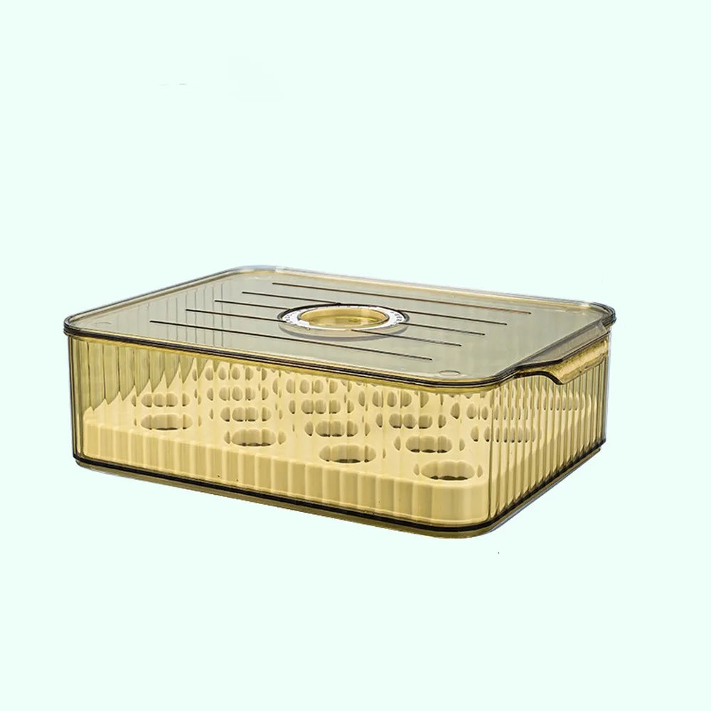Food-Grade Refrigerator Storage Box Transparent with Lid Food Storage Containers Plastic Stackable Kitchen Organizer Camping
