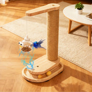 Cat Scratching Post with Treat Dispenser Sisal Rope Scratcher Toy Furniture Protector for Indoor Cats Kittens Climbing Activity