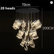 2025 New Smart LED Chandelier APP Control Modern Stair Light Living Room Luxury Ceiling Lamp Dimmable for Bedroom Decoration