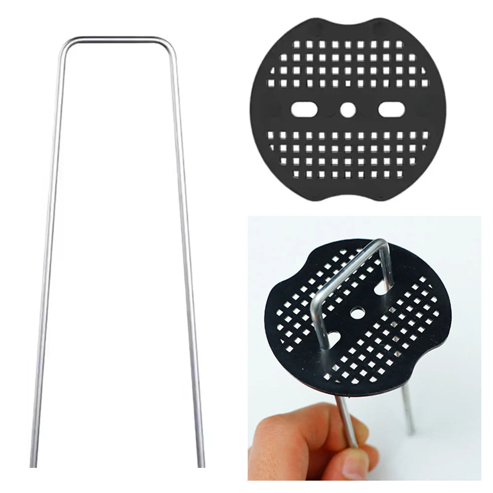 Garden Pegs 40/80Pcs U-shaped Ground Pegs with Buffer Washers for Securing Weed Landscape Fabric Netting Garden Lawn Accessories