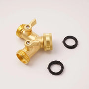 Garden Tools Copper Connector Copper 3/4 Garden Hose Water Y-tee Faucet Splitter Adjustable Control Splitter Flow Connector