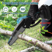 1700RPM 6 Inch Mini Cordless Li-ion Chainsaw One Hand Portable Electric Tree Wood Cutter Pruning Garden Power Tool for Makita