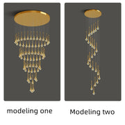 Villa Living Room Hanging Lamp Designer Loft Apartment Hotel Lobby Duplex Chandelier Modern Creative Golden Crystal Chandelier