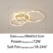 Smart Home Modern Round Design LED Ceiling Chandelier For Living Room Restaurant Bedroom Circle Rings Lighting Fixture Luminaire