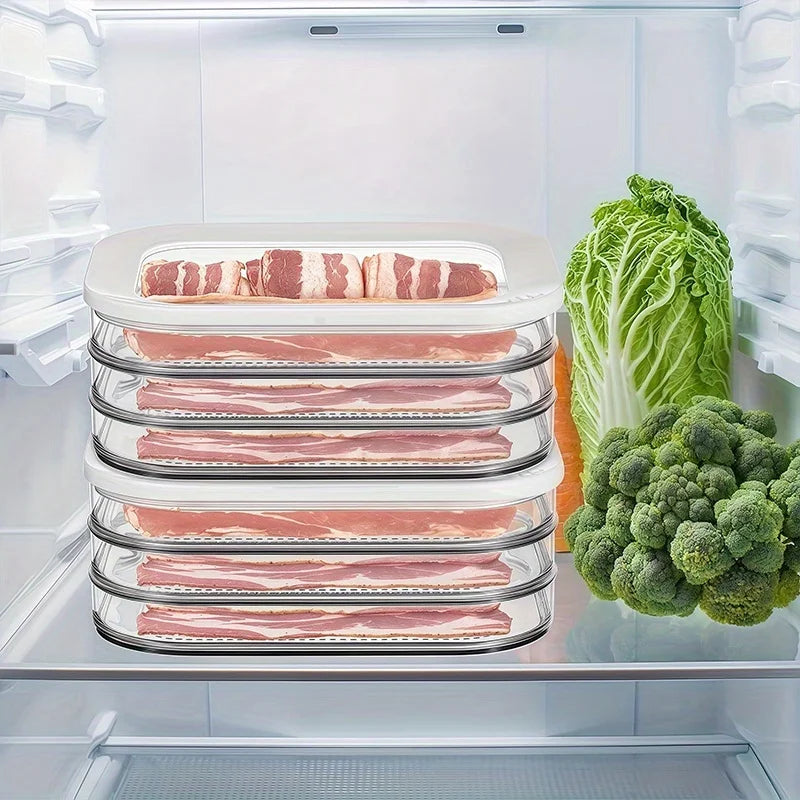 3/4 layer, can stack food storage containers, refrigerator storage boxes, meat fresh-keeping boxes, cooked food storage boxes,