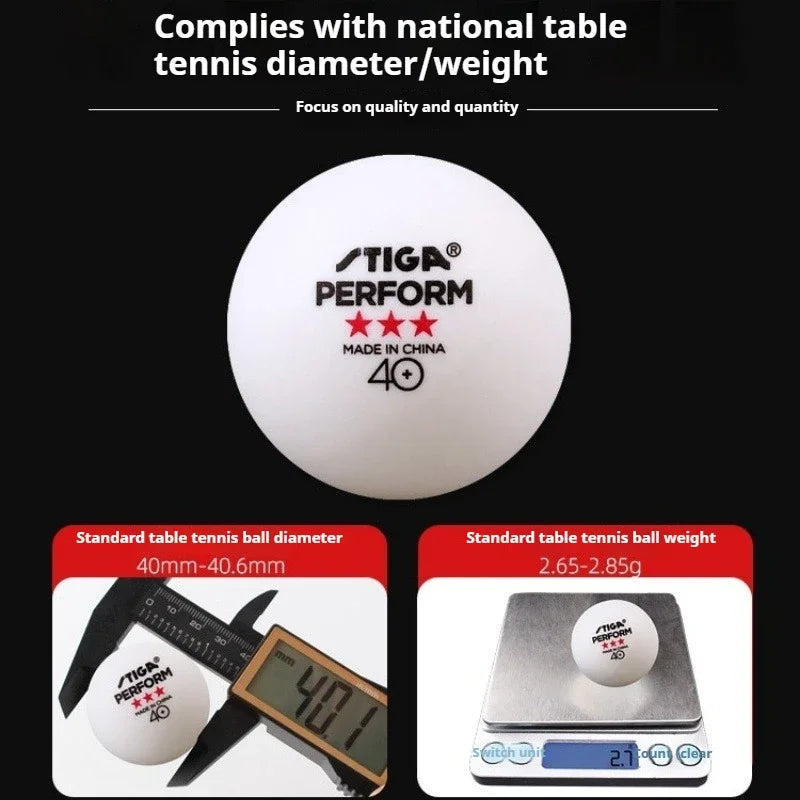 STIGA 3 Stars 40+ Table Tennis Balls ITTF ABS New Material Seamed Ping Pong Balls High Elasticity Durable Training Match Balls