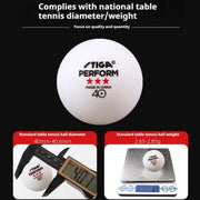 STIGA 3 Stars 40+ Table Tennis Balls ITTF ABS New Material Seamed Ping Pong Balls High Elasticity Durable Training Match Balls