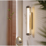 Italian living room, dining room, aisle wall lamp, sand nickel color, creative and simple glass wall lamp