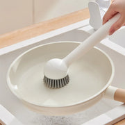 Kitchen Pot Brush for Home Use Long Handle Rotating Dish Washing Scrubber with Liquid Dispenser Easy Clean Pan and Bowl