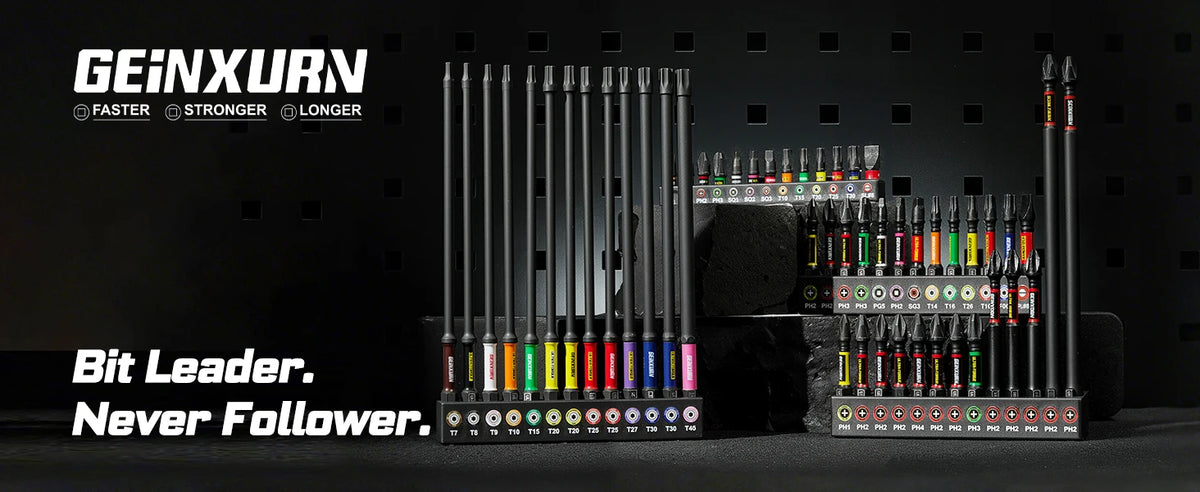 Geinxurn 13PCS Impact Phillipes/Square/Slotted Screwdriver Bits Set, 2'' Magnetic S2 Steel Bits Set with Color Coded Base