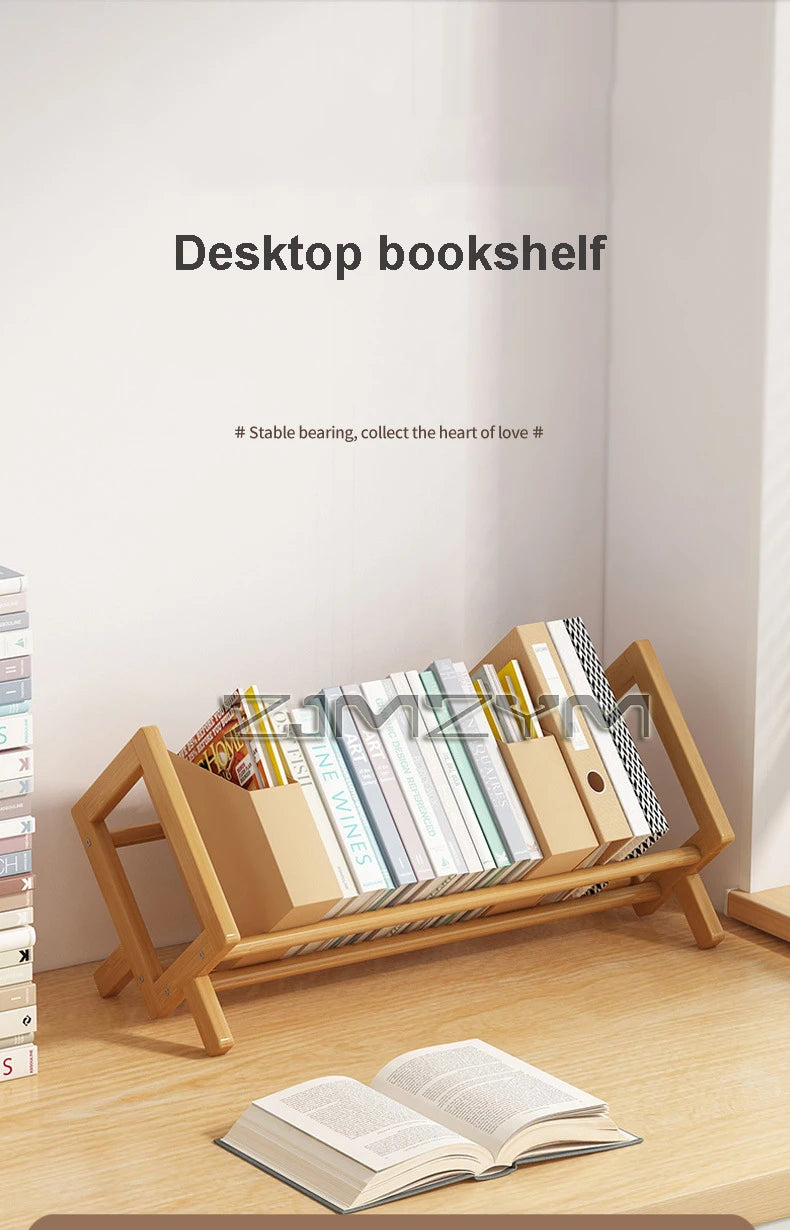 Desktop Bookshelf Home Living Room Small Decoration Bamboo Decorative Shelf Desk Multi-shelf Bookcase Storage Shelf
