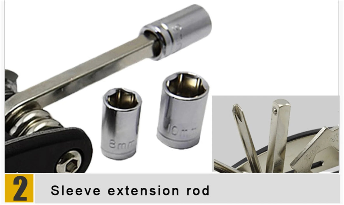 Bicycle Repair Tools Kit, Hex Spoke, Cycling Screwdrivers Tool, Tyre Lever, Allen Wrench, Mountain Bike Multitool