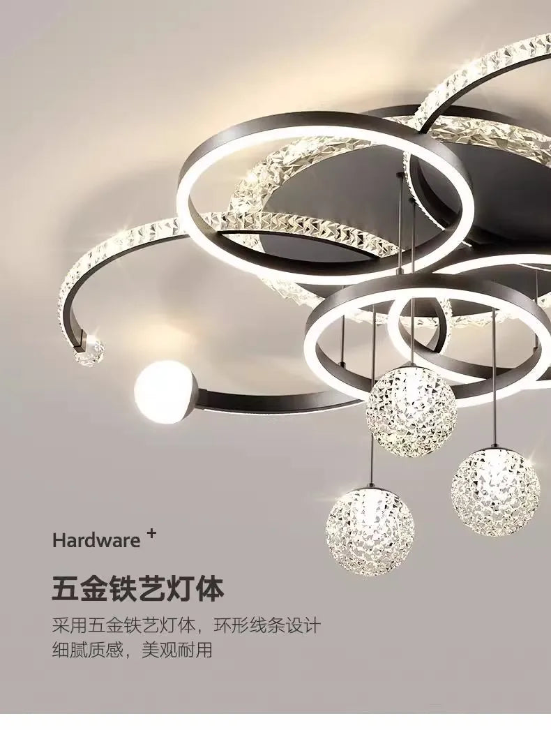 Living room main lamp chandelier New light luxury bedroom lamps Modern simple crystal living room lamp ceiling light