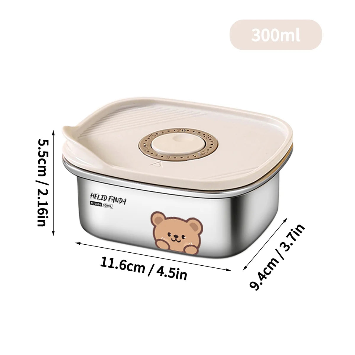 304 Stainless Steel Storage Container With Sticks Fridge Sealed Food Storage Box Large Capacity Fresh-keeping Box Oven Heatable