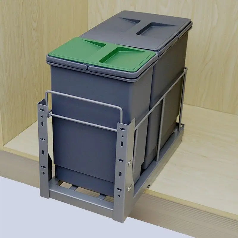Kitchen Basket Hidden Recessed Trash Can with Lid Cabinet Big Compartment Waste Bins Sink Sorting Kitchen Storage Accessories