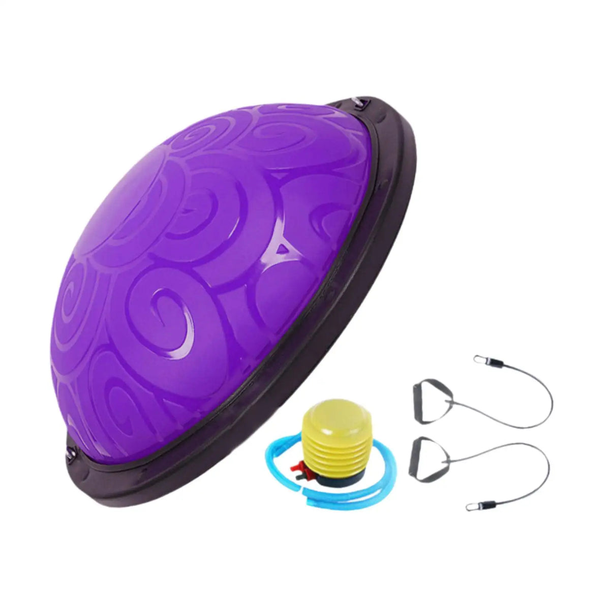 Balance Ball with Resistant Band Strength Training Equipment Half Exercise Ball Exercise Workout Ball for Fitness Yoga Pilates