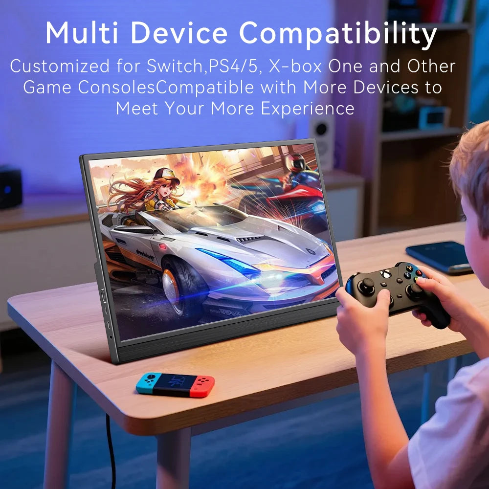 Touchscreen Portable Monitor 16/15.6/14/11.6 inch Gaming Laptop Extension Display Travel Monitor for Raspberry Pi/Laptop/PS3/PS4