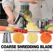 Kitchen Gadget 3 in 1 Hand-Crank Vegetable Slicer Labor-saving Plastic Rotary Cheese Grater Manual Vegetable Shredder Carrots