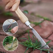 Crack Weeder Crevice Weeding Tool Stainless Steel Manual Weeder Beech Handle Gardening Tool
