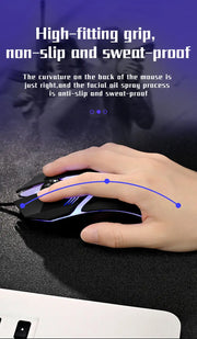 Latest high-quality ergonomic gaming mouse, suitable for desktop and laptop computers, 4-button USB RGB backlit mouse