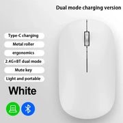 Wireless Mouse Bluetooth Silent 2.4G Dual-mode Type-C Charging Ergonomic Morandi Portable Laptop Office Gaming Mouse