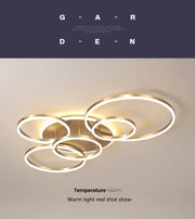 Smart Home Modern Round Design LED Ceiling Chandelier For Living Room Restaurant Bedroom Circle Rings Lighting Fixture Luminaire