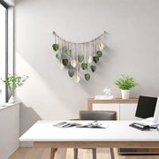 Boho Home Decoration, Macrame Tapestry Macrame Leaf Feather Wall Hanging Decor for Living Room Bedroom, Boho Wall Art Home Decor