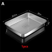 Stainless Steel Kitchen Storage Container With Tray – Refrigerator Organizer For Dumplings, Fruits, Vegetables, Meat, And Cakes