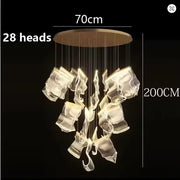 2025 New Smart LED Chandelier APP Control Modern Stair Light Living Room Luxury Ceiling Lamp Dimmable for Bedroom Decoration