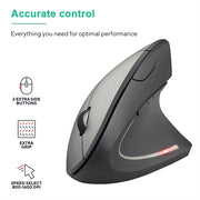 Wireless Bluetooth Vertical Mouse 800/1200/1600 DPI 6 Button Personalised Side Grip Ergonomic 2.4G Mute Gaming PC Computer Mouse