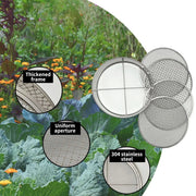 Garden Soil Sifter With 4 Mesh ScreensStainless Steel Rock Sifter Filter Mesh Flower Plant Nursery Soil Sifter For Soil Stone