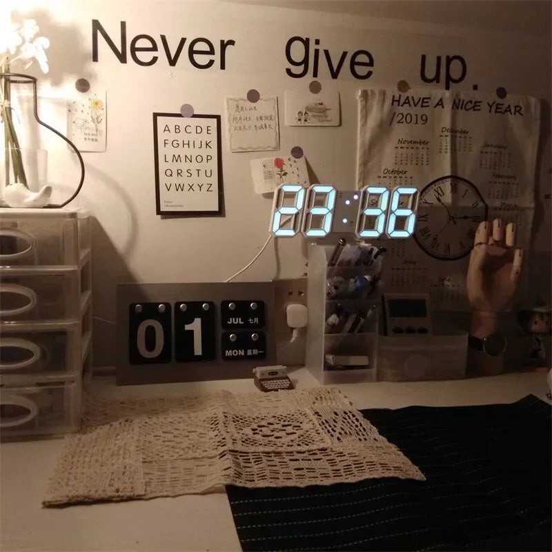 Digital Decoration for Bedroom Desk Watches Led Wall Clock Living Room Alarm Modern Home and Decoration Electronic Table Decor