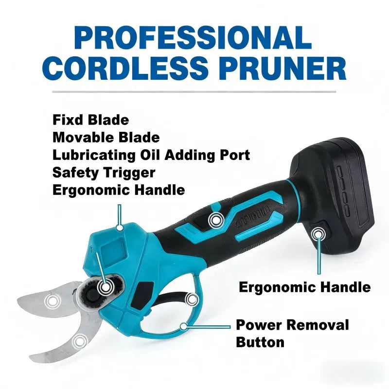 30mm Cordless Brushless Electric Pruning Shears Tree Bonsai Trimming Tool Branch Cutting Electric Tool For Makita 18V Battery