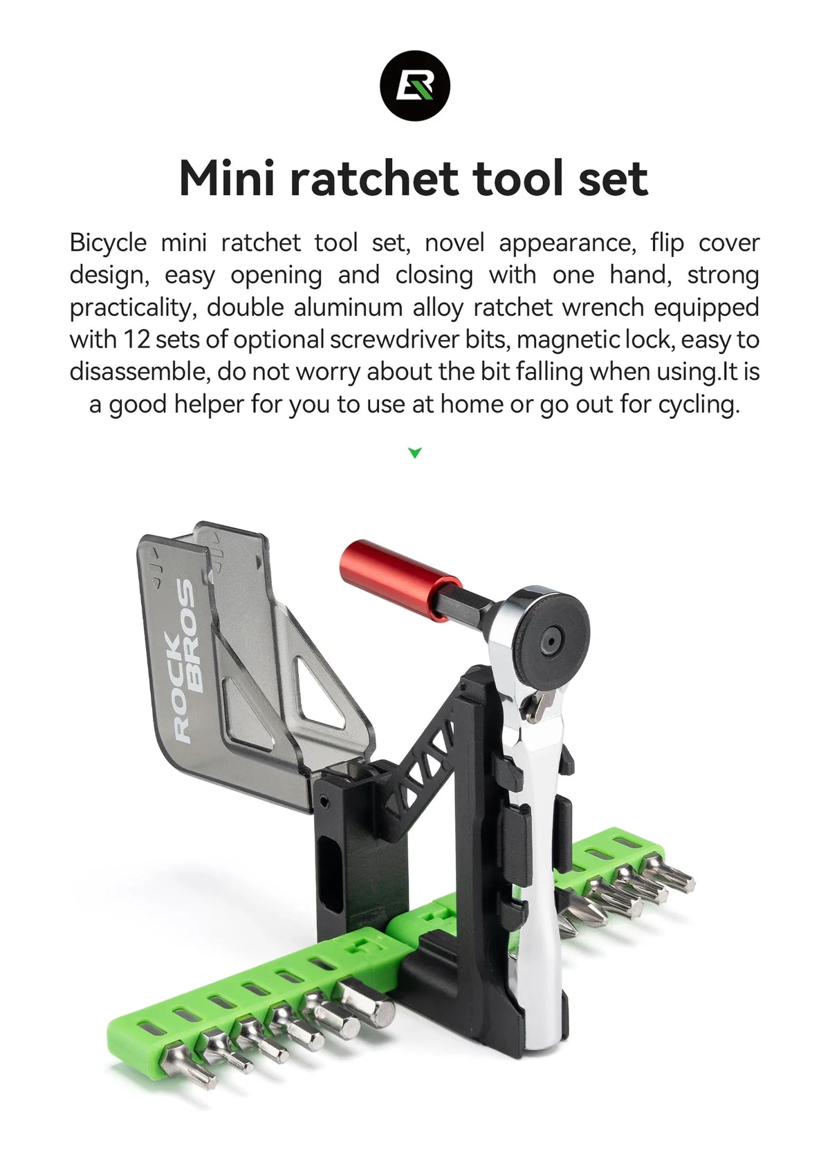 ROCKBROS Mini Ratchet Tool Set Ratchet Wrench Hand Tools Bicycle Mechanical Tools Aluminum Alloy Quick Release Ratchet Wrench