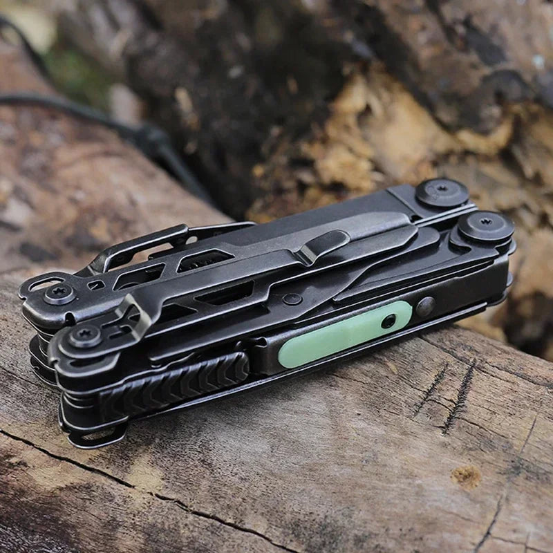 2025 New BHBT 19 in 1 Multi Tool Pliers with Damascus Blade Hoxagon Wrench Folding EDC Outdoor Camping Tools Home Repair