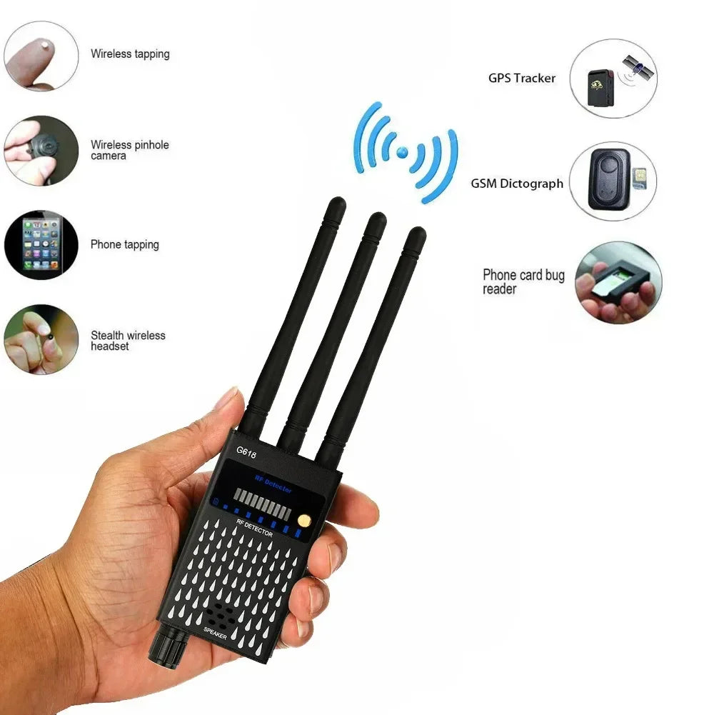 Anti Spy Hidden Camera RF Detector bug Finder GPS Tracker 4G 5G Mobile Signal WiFi bluetooth Scanner Find Out Spy Gadgets Detect