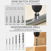 111 Pcs Tool Set Multifunctional Woodworking Tools Twist Drill Batch Screwdriver Woodworking Drill Flat Drill Hole Opener Set