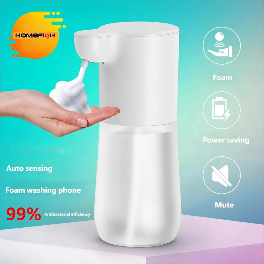 HOMEFISH Smart Sensor Automatic Soap Dispenser 350ml USB Charging Contactless Soap Foam Dispenser Hand Sanitizer Machine