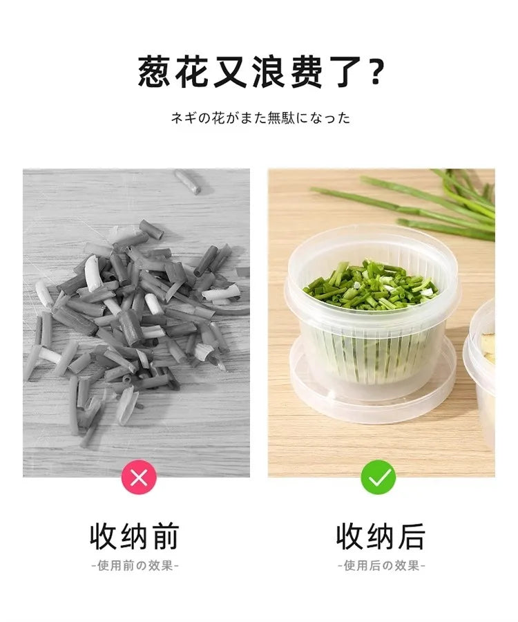 Kitchen onion, ginger, garlic circular storage box, household portable refrigerator with lid, fruit storage box, food drain box