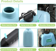Electric Sprayer, 5L Electric Garden Sprayer, 2400mAh Sprayer 3 Nozzles Mist Sprayer, USB Rechargeable Handle, Retractable Wand