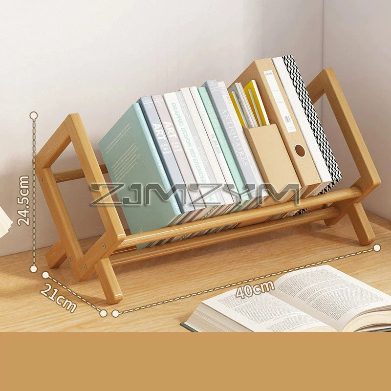 Desktop Bookshelf Home Living Room Small Decoration Bamboo Decorative Shelf Desk Multi-shelf Bookcase Storage Shelf
