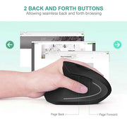 Wireless Bluetooth Vertical Mouse 800/1200/1600 DPI 6 Button Personalised Side Grip Ergonomic 2.4G Mute Gaming PC Computer Mouse