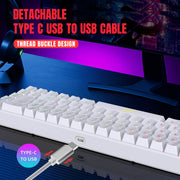 68-key gaming keyboard and mouse kit RGB backlit portable game wired membrane keyboards wireless mice mause for Home office